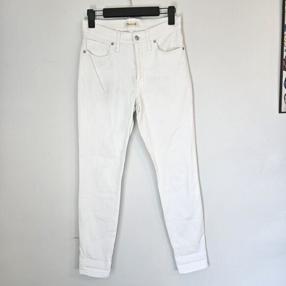 Madewell 9” High Waist Classic Skinny Jean in Pure White Denim 27 - Picture 3 of 13